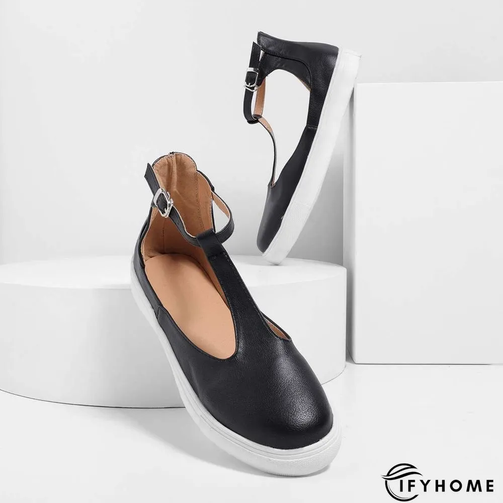 Summer Sandals Round Toe Shoes with Adjustable Buckle | IFYHOME