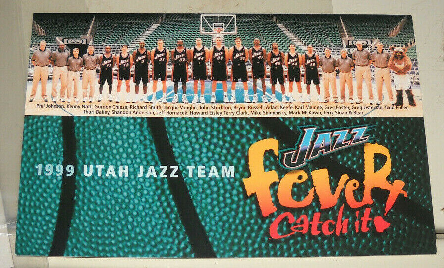 7 LOT UTAH JAZZ FEVER TEAM PROMO Photo Poster paintingS 1999 KARL MALONE JOHN STOCKTON + 8X10