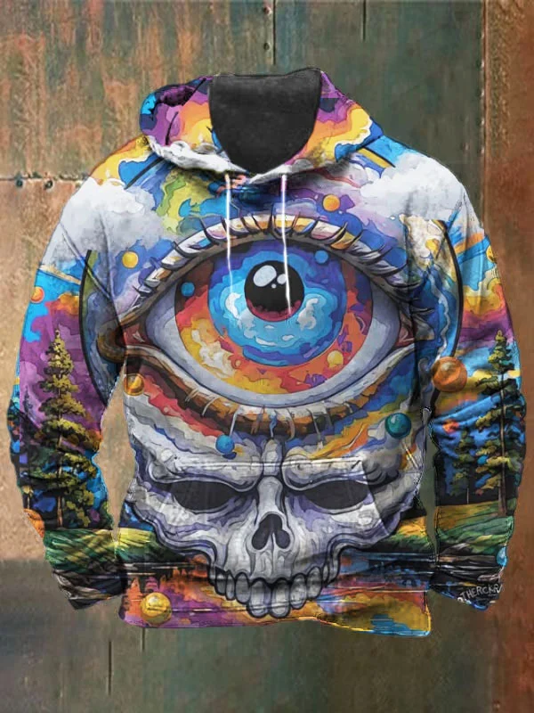 Unisex Art Skull Print Heavyweight Hoodies