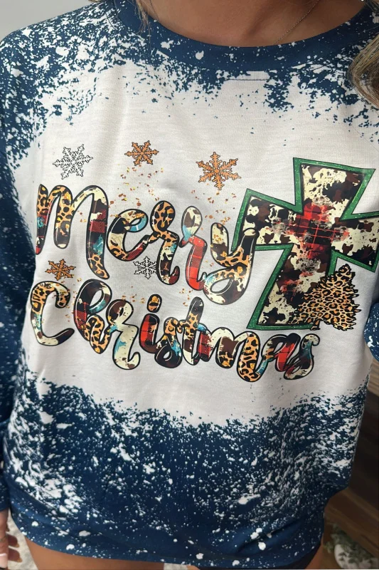 Christmas mottled snowflake loose sweatshirt