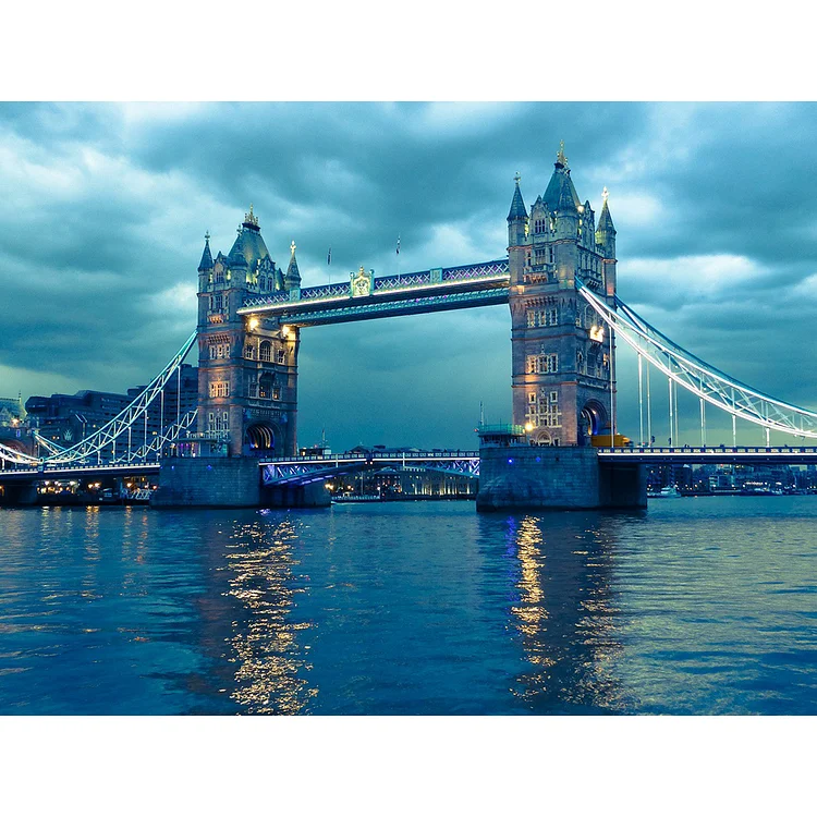 40*30CM DIY London Bridge Landscape Drawing Full Drill Round Diamond Painting Kit