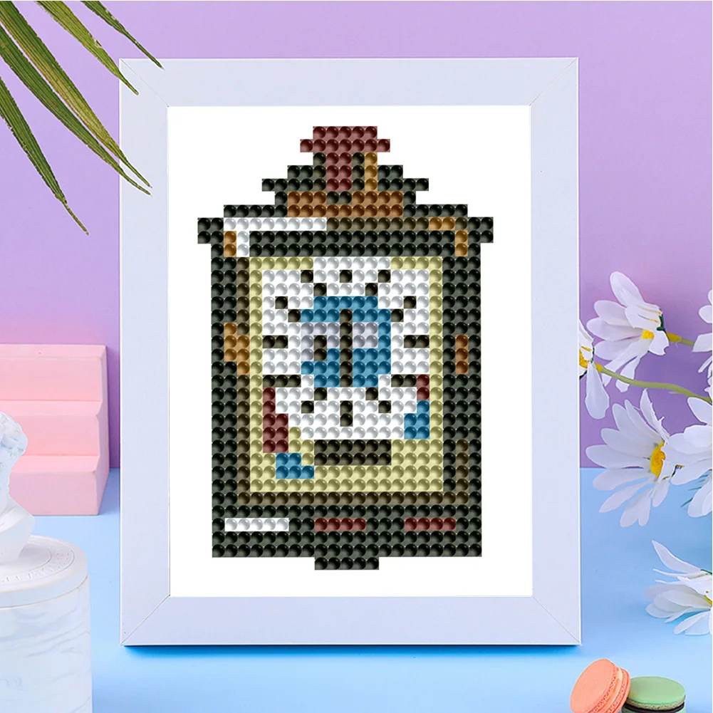 12pcs Clock DIY Mini Round Diamond Painting Set Desktop Decor No Frame12x8cm