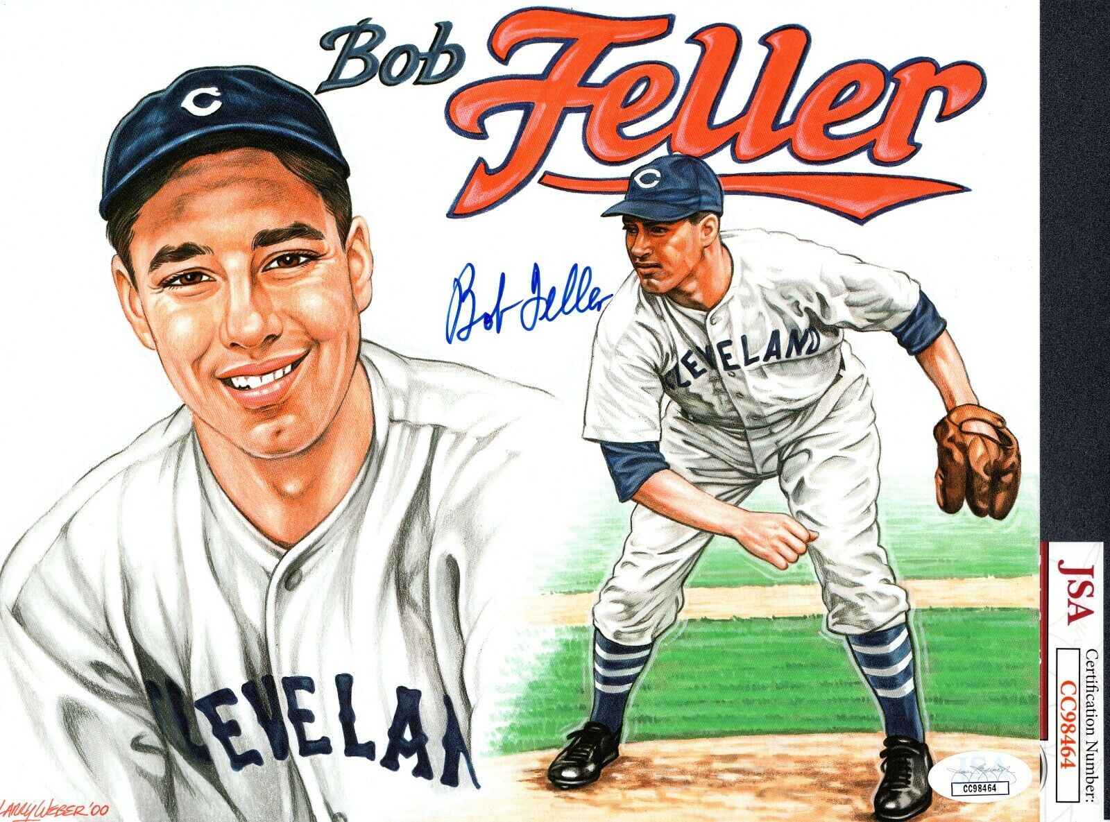 JSA Bob Feller Autographed Signed AUTO 8x10 Photo Poster painting HOF Cleveland Indians TRB 390