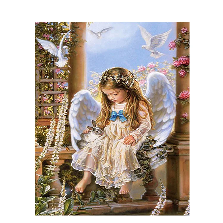 Child Angel 40*50CM(Canvas) Full Round Drill Diamond Painting gbfke