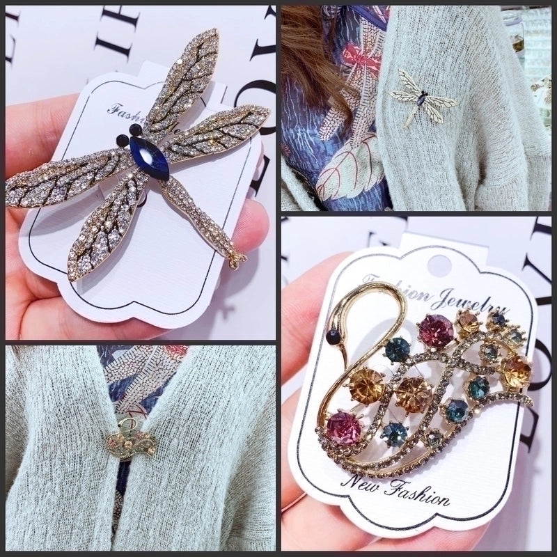 Minimalist Pin Rabbit Swan Butterfly Alloy Plating Hollow Out Inlay Rhinestones Women’S Brooches