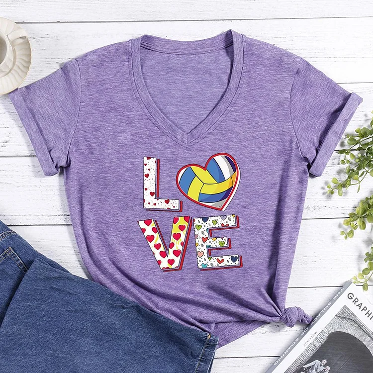 Volleyball lover V-neck T Shirt-Annaletters