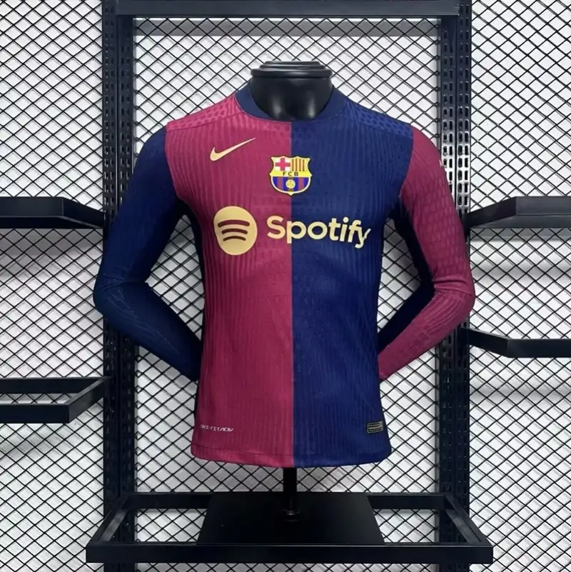 24/25 Players Barcelona Long Sleeve Soccer Jersey Home