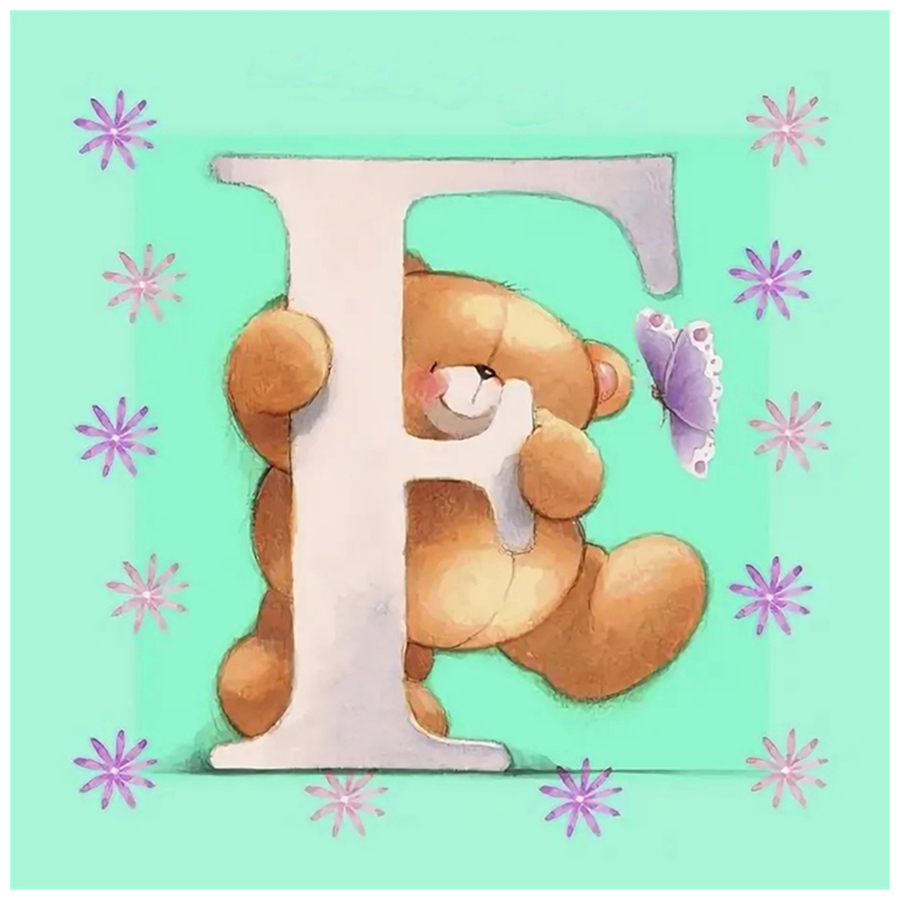 

Letter F Bear - Round Drill Diamond Painting - 30*30CM, 501 Original