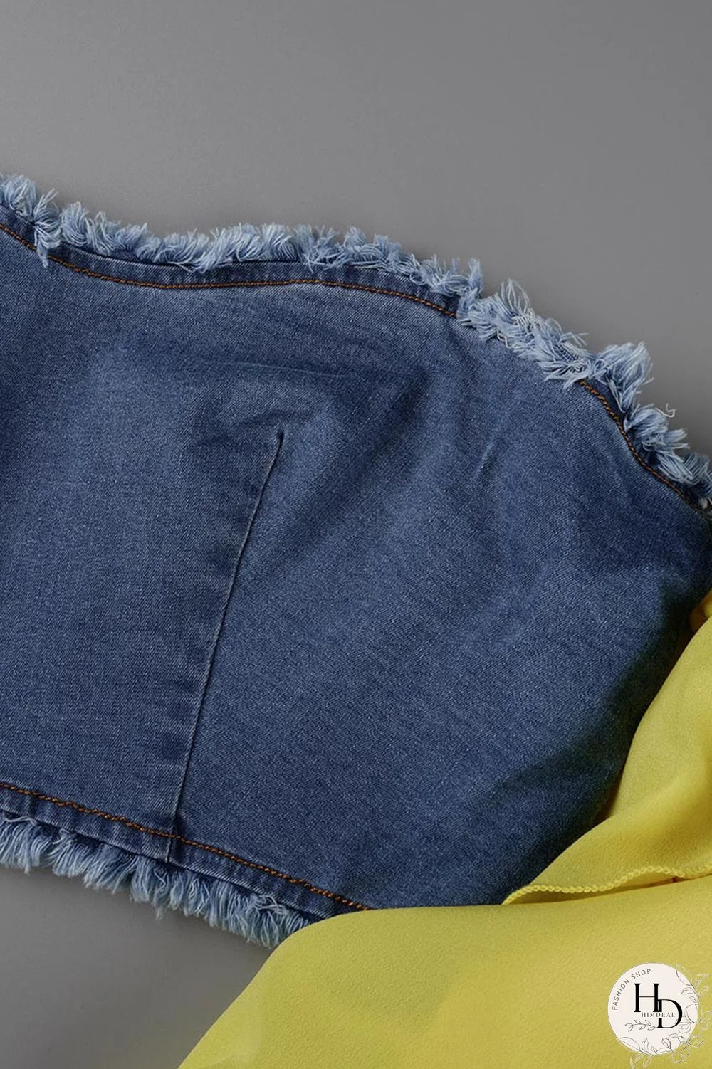 Yellow Fashion Sexy Patchwork Backless Off the Shoulder Long Sleeve Two Pieces