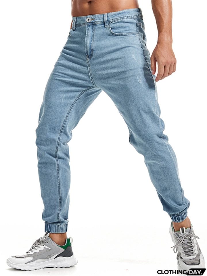 Men's Fashion Comfy Ankle Banded Jeans