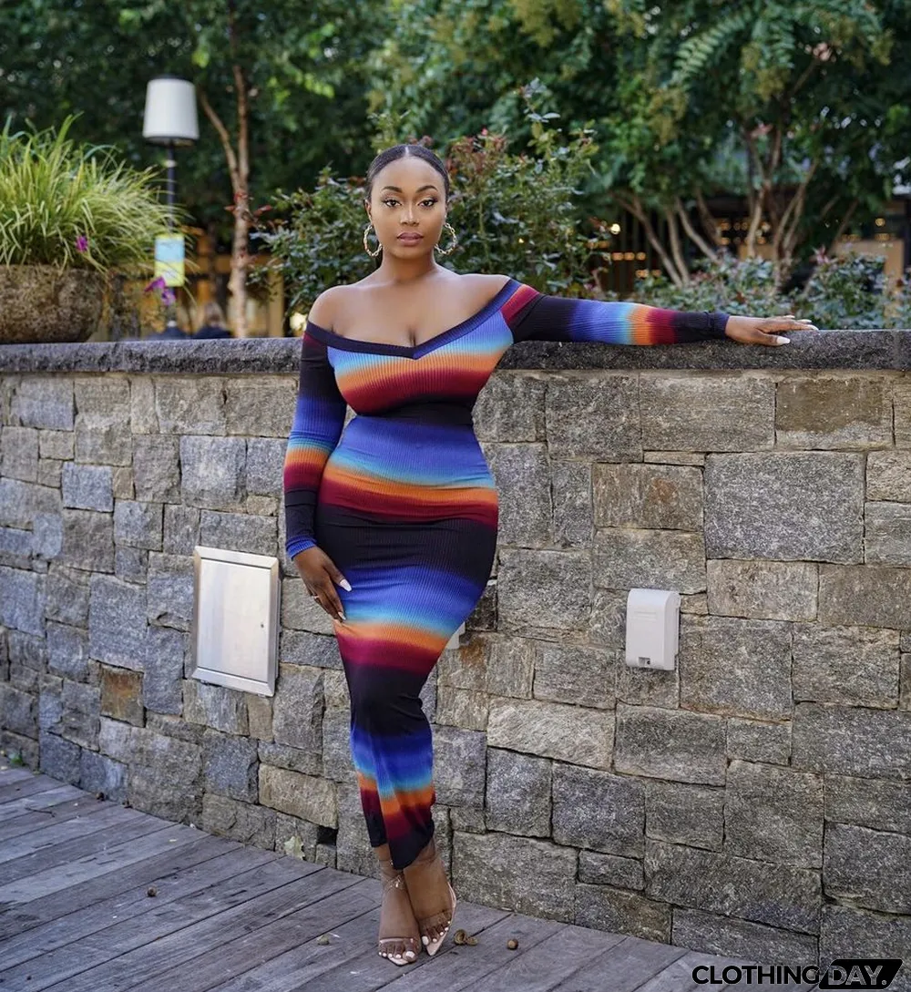 Sexy Low Cut Long Sleeve Slim Maxi Dress