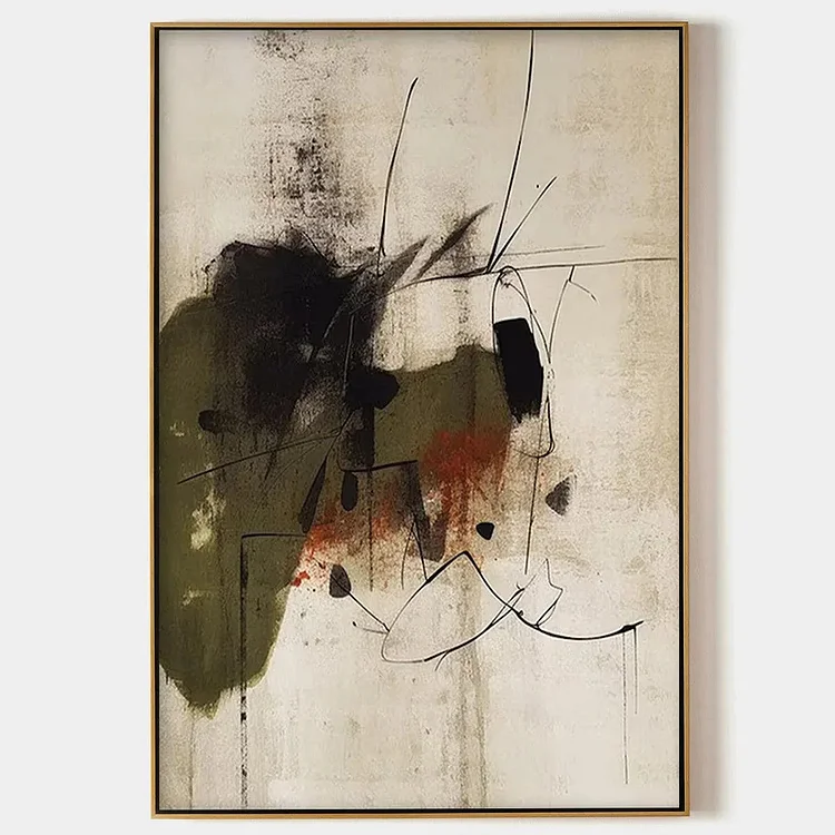 UNTITLED ABSTRACT: Minimalist Abstract Painting, Vertical Wall Art（Canvas painting）