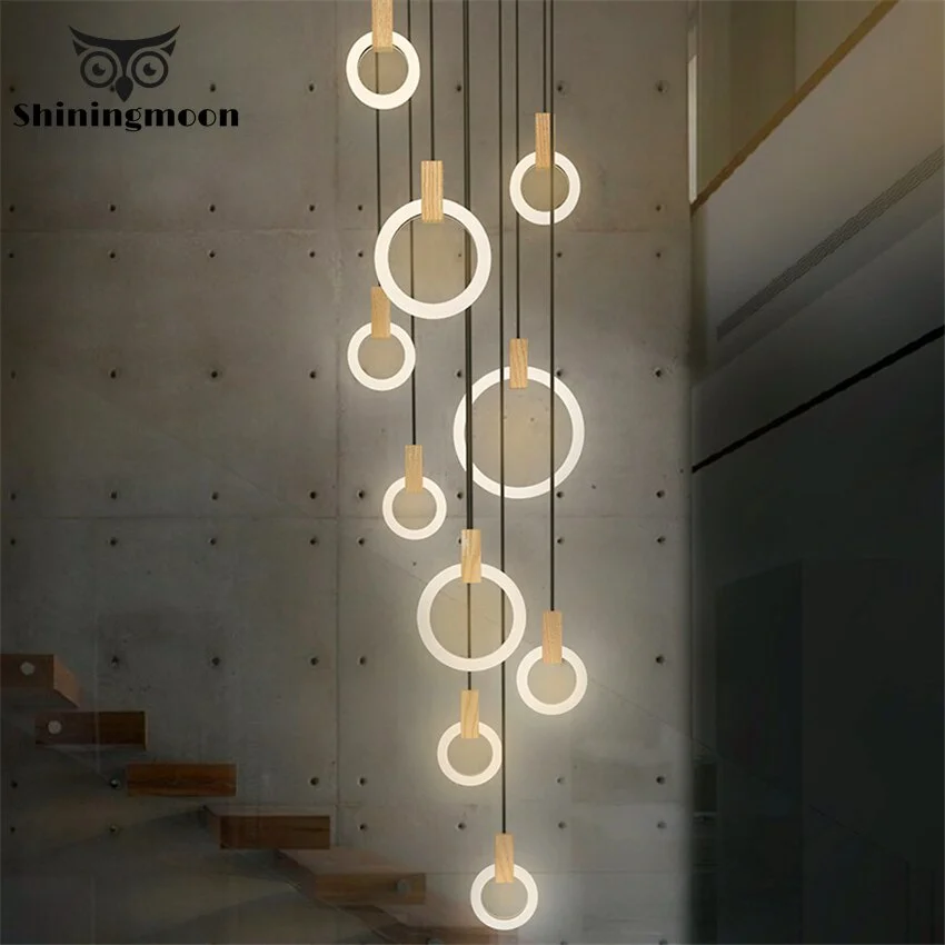 Modern LED Rings Pendant Lights Nordic Loft Living Room Pendant Lamps Restaurant Kitchen Hanging Lamps Home Decor Light Fixtures
