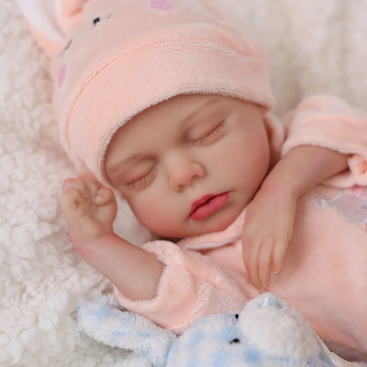 Babeside Lucy 12'' Realistic Reborn Baby Doll Girl Sleeping Lovely Winter Rabbit Sweet