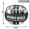 Wearslim Power Auto Start Spinner Gyroscopic Wrist and Forearm Exerciser Strengthener, Gyro Ball with Dynamic LED Lighting - Advance Level