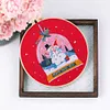 Christmas-DIY Embroidery Kit with Pattern Cotton Threads Needles Hoop 30*30cm/11.8*11.8in