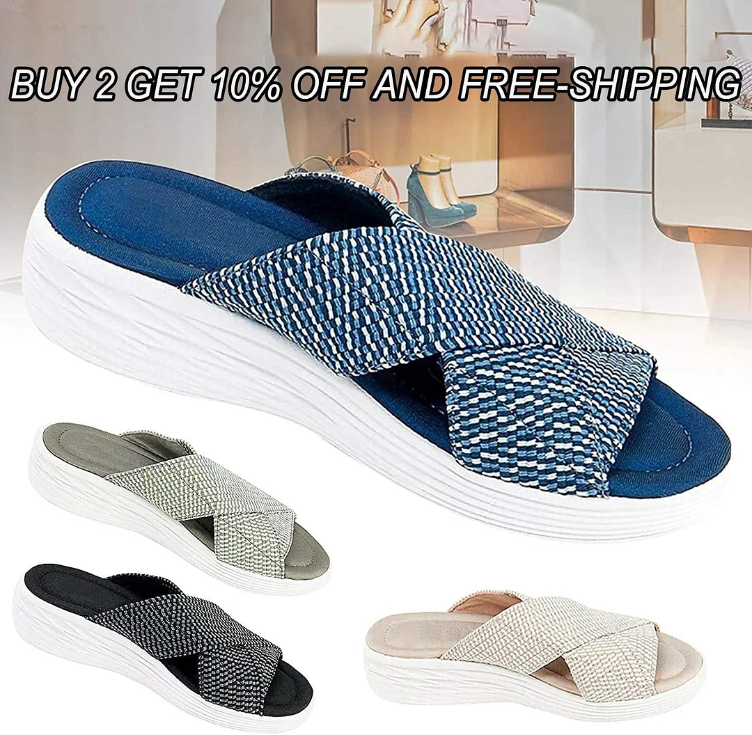 Women Stretch Cross Slide Sandals
