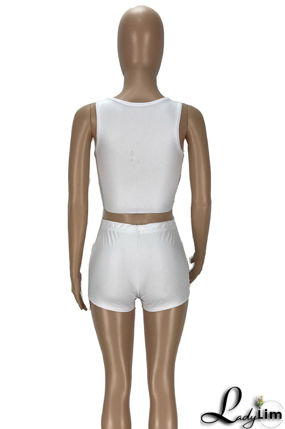 Black Street Print Split Joint U Neck Sleeveless Two Pieces