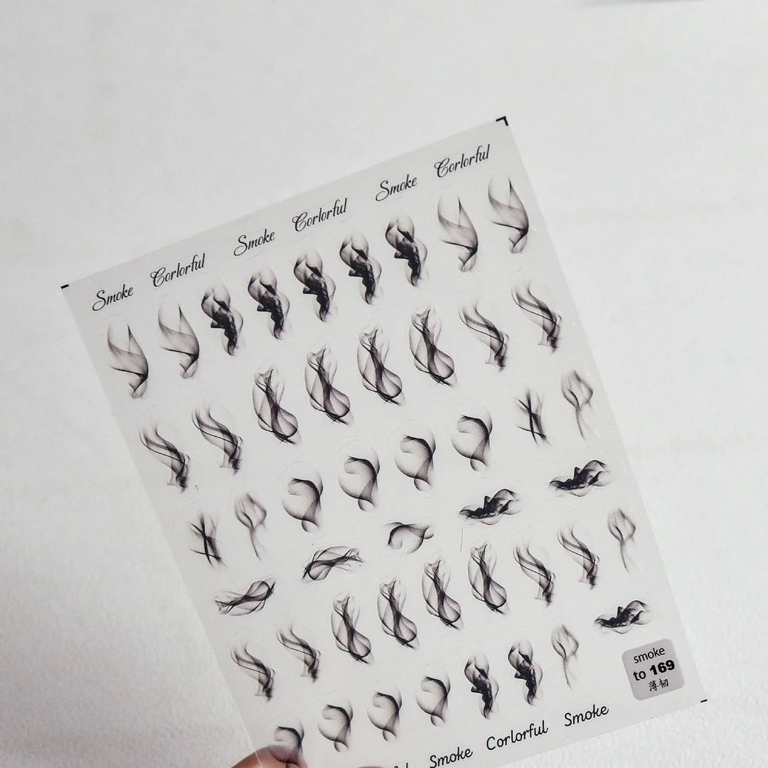 Smoke Stickers For Nail Foil Japanese Stickers Nail Decals Designer Adhesive Nails Fashion Manicure Sticker The New High Quality-Nail Inspo