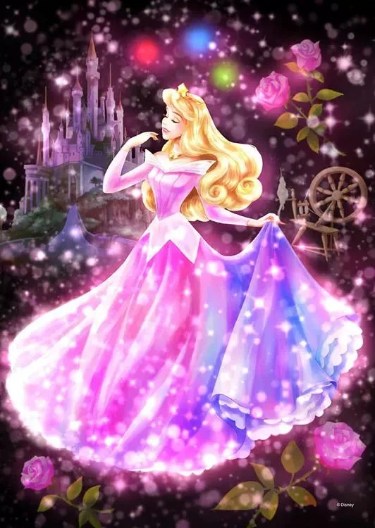 Disney Princess Rapunzel Mermaid Snow White Jasmine - Full Round 30*50CM