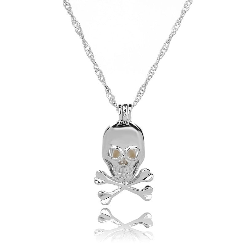 Hot-selling Luminous Openable Skull Pendant Halloween Luminous Necklace