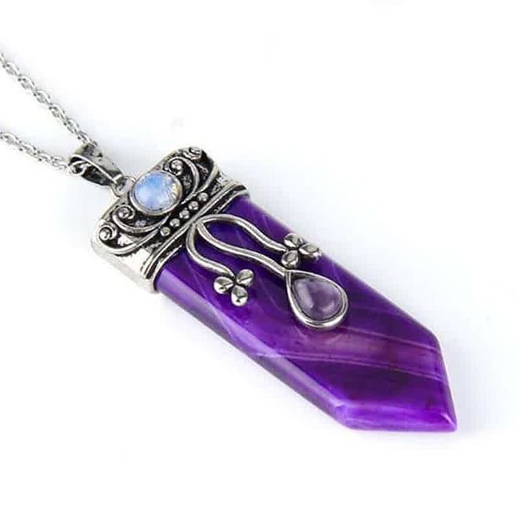 amethyst natural stone necklace
