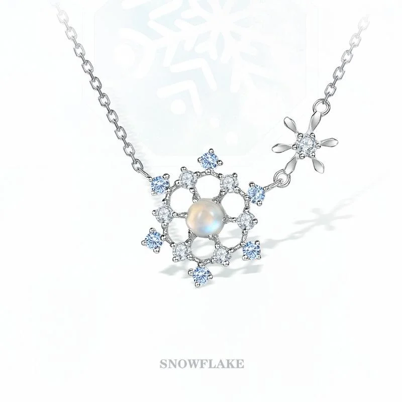 Snowflake Moonstone Necklace
