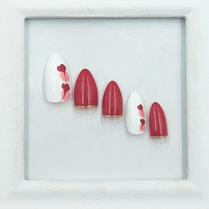 24pcs/set Wholesale Shiny Dark Green Fake Nail Full Cover False Nails Tip DIY Stiletto Nail Salon Products-Nail Inspo