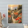 Pfad zwischen Blumen - runder Bohrer Diamond Painting - 30*40cm