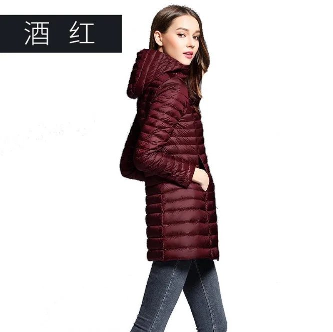 Woherb 2024 New Autumn And Winter Light Down Jacket Female Long Plus Size Hood Slim Plus Plus Size Coat-Outfit Ideas