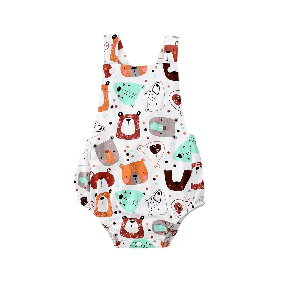 Newborn Kids Baby Girls Boys Sleeveless Romper Animals Jumpsuit Playsuit Sunsuit One-Pieces Summer Clothes Outfits 0-18 M