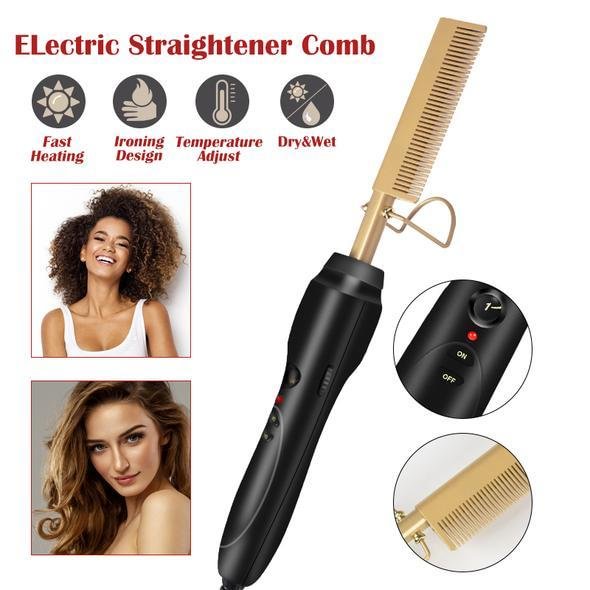 2-in-1 Hair Curler & Straightener Comb