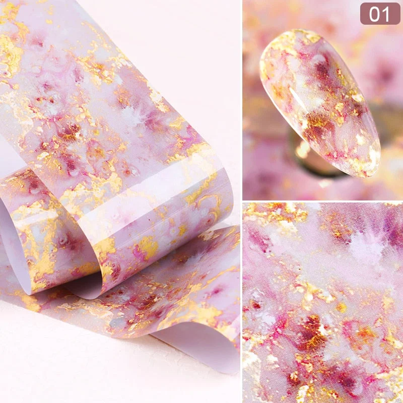 1 Roll  Rose Gold Nail Foils Sticker sparkly Sky Glitter Nail Art Transfer Stickers Paper DIY Tips Decoration-Nail Inspo