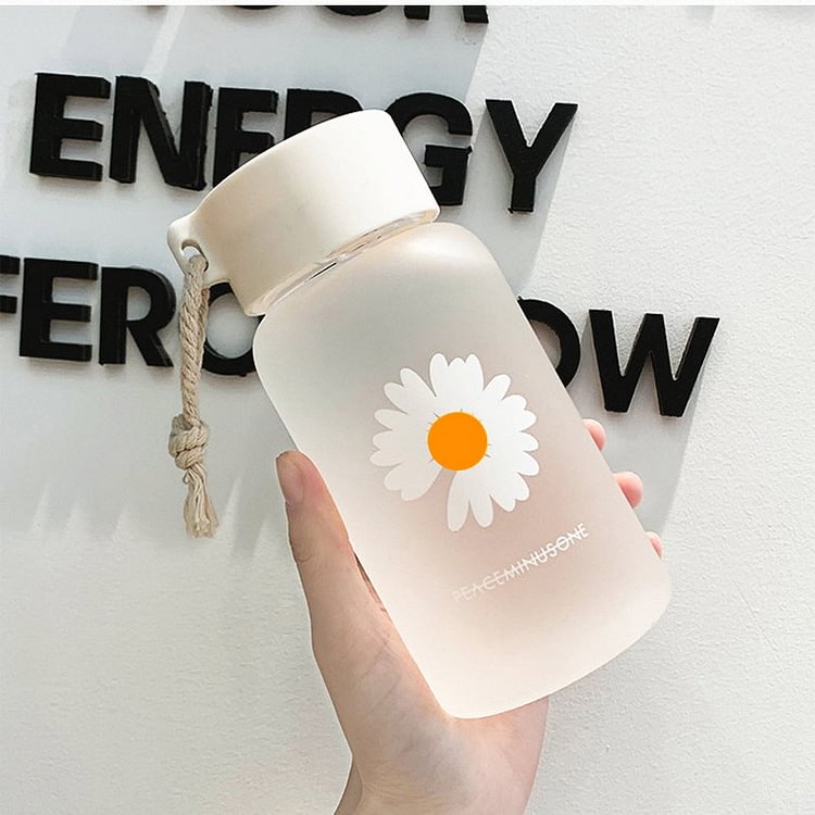 Sweet Daisy Transparent Plastic Water Bottles - Gotamochi Kawaii Shop, Kawaii Clothes