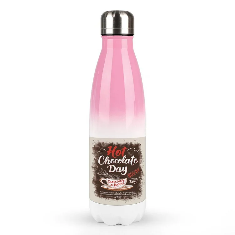 Stainless Steel Water Bottles HOT CHOCOLATE DAY  customized, personalized, gift