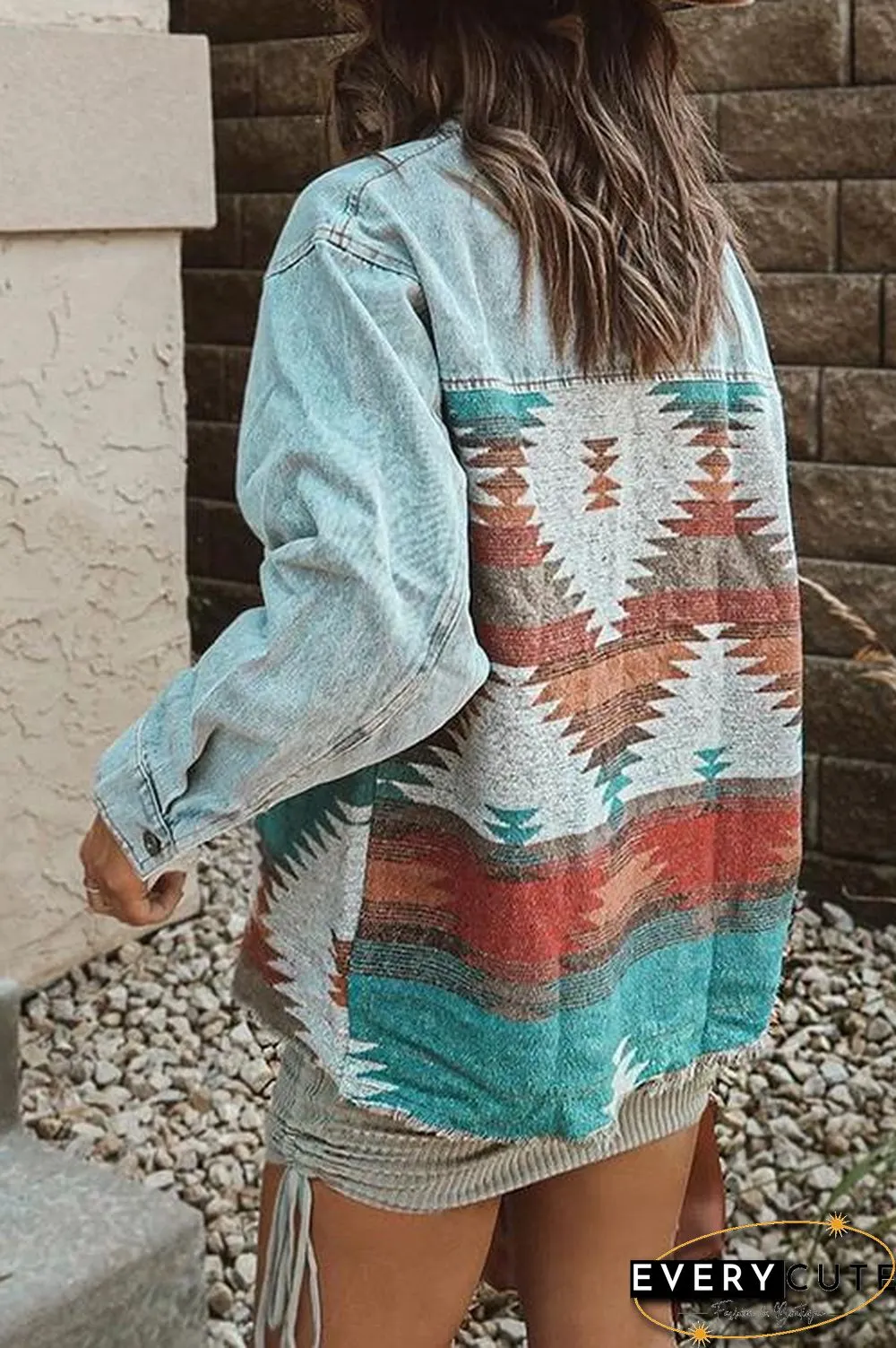 Smokey Mountain Aztec Denim Jacket