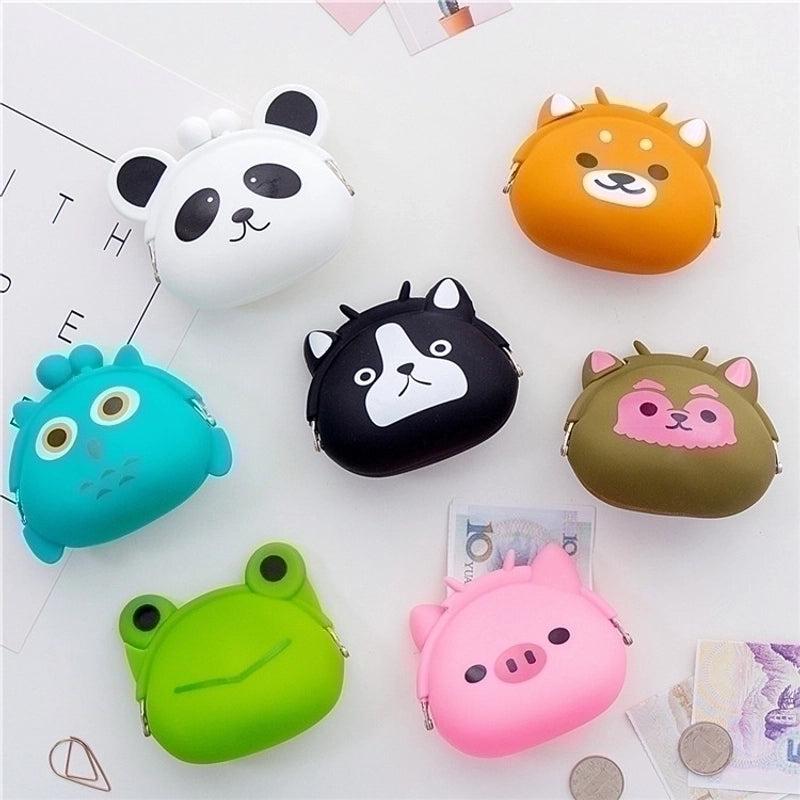 2 Pieces Women's Animal Silica Gel Buckle Coin Purses