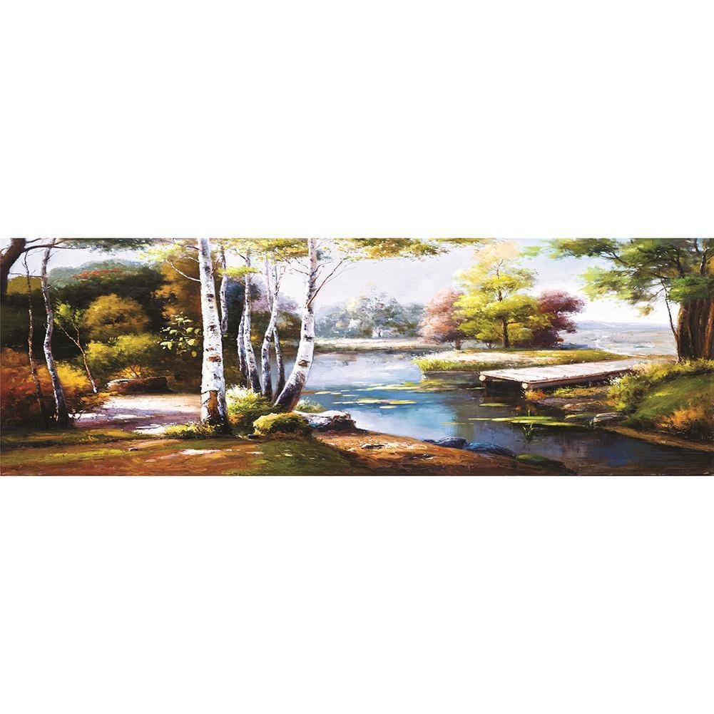 Full Round Diamond Painting Village River （80*30cm）