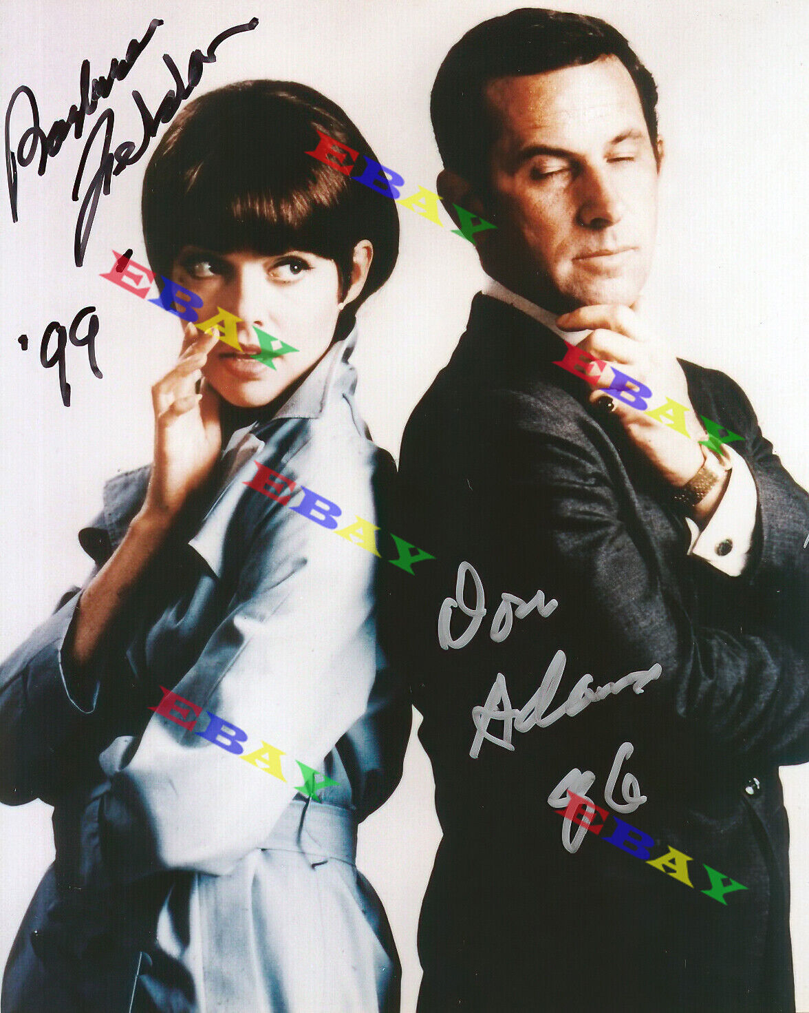 DON ADAMS BARBARA FELDON GET SMART Autographed Signed 8x10 Photo Poster painting Reprint