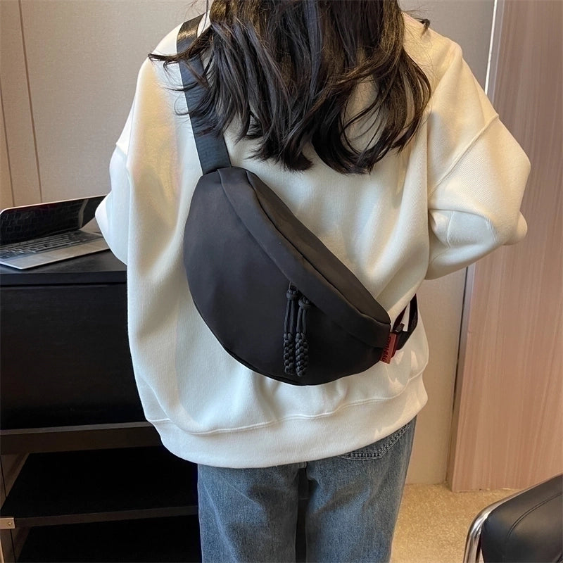 Women’s Basic Solid Color Nylon Waist Bags