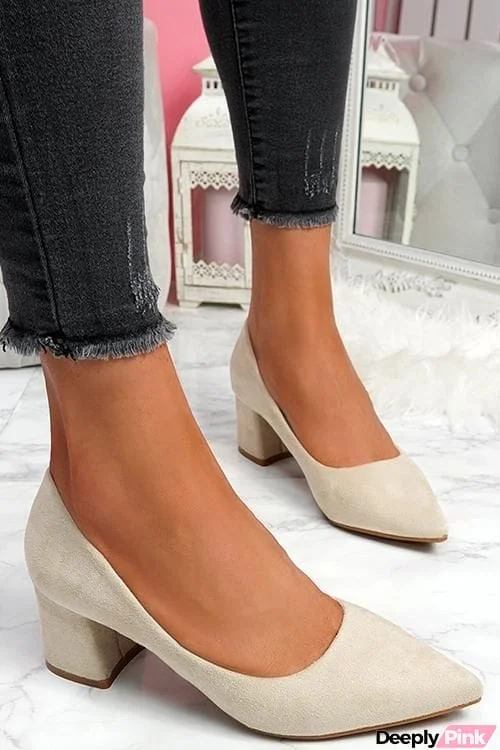 Chunky Heel Pointed Heels