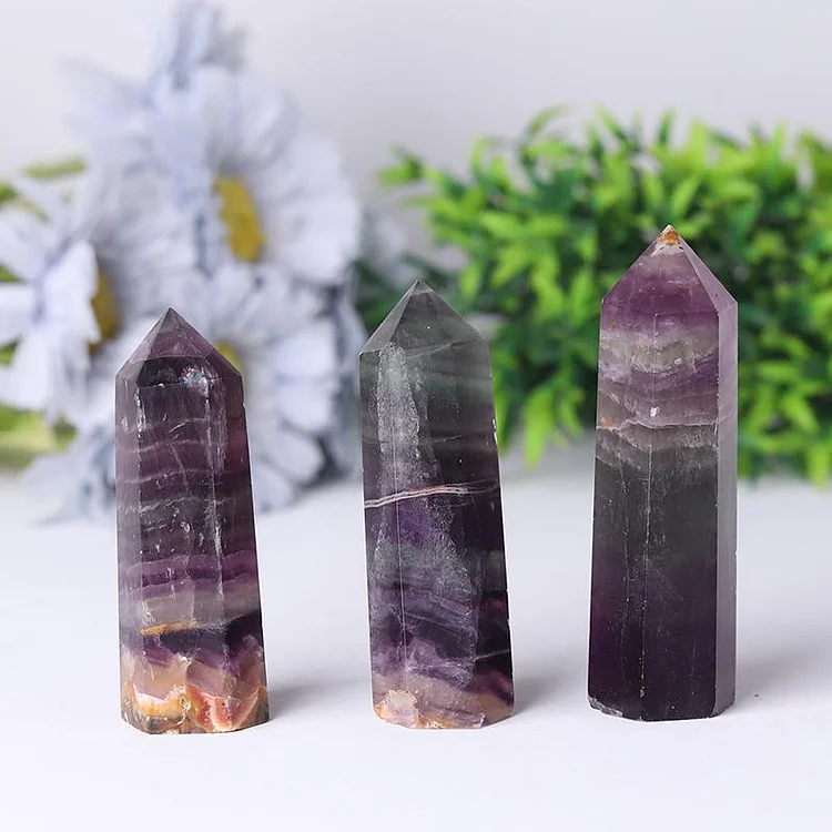 Natural Rainbow Fluorite Towers Points Bulk for Decoration
