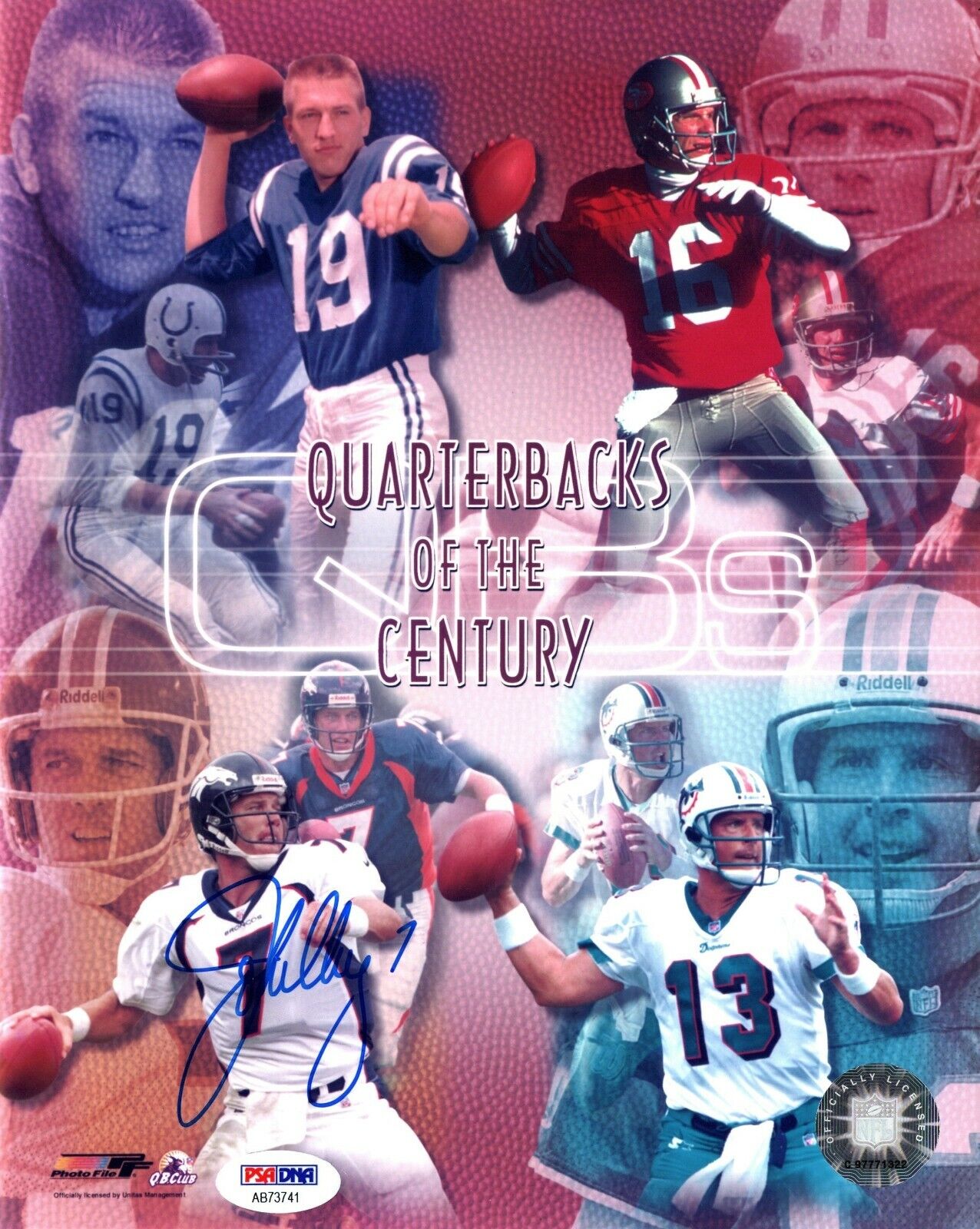 John Elway Signed Autographed Broncos QB's of the Century 8x10 Photo Poster painting + PSA/DNA