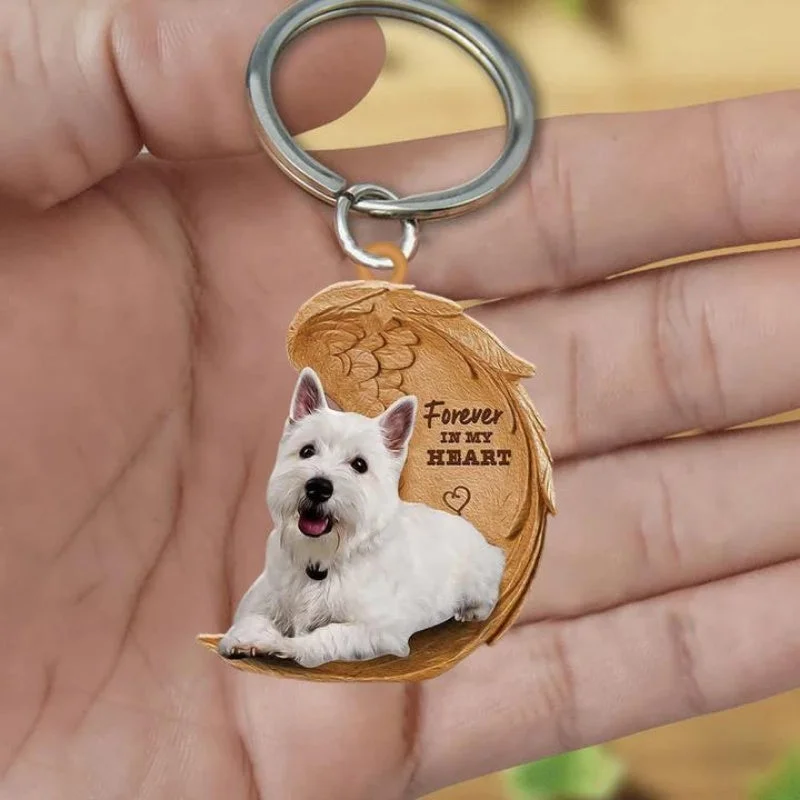 VigorDaily West Highland White Terrier Forever In My Heart Acrylic Keychain FK083