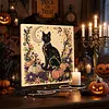 Halloween Bead Art DIY Pearl Painting Kit with Frame 20x20cm(Black cat)