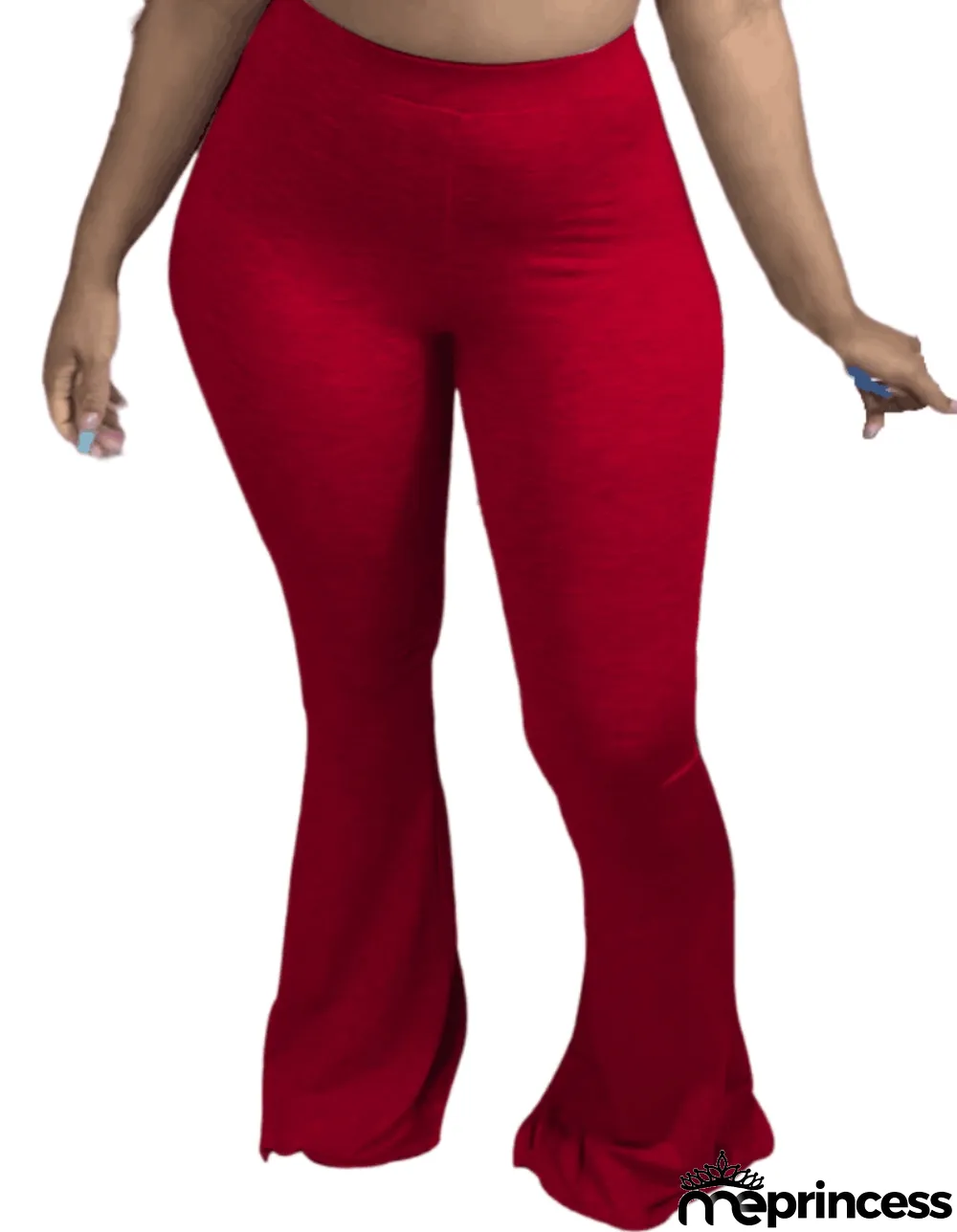 Solid Color African High Waist Flare Trousers