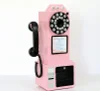 Decorative Telephones Model Retro Wall Mounted Phone Decoration Antique Vintage Rotary Dial Office Phone Ornament 