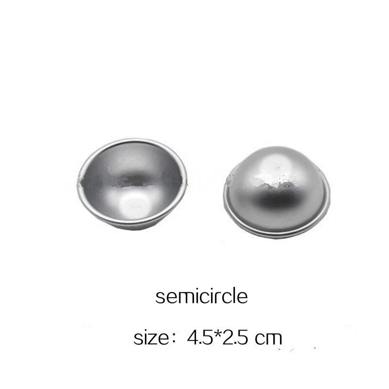 2pcs Bath Bomb Molds DIY Semicircle Sphere Tool Round Aluminium Alloy Bath Bomb Salt Ball Homemade Crafting Metal Bath Tool Mold