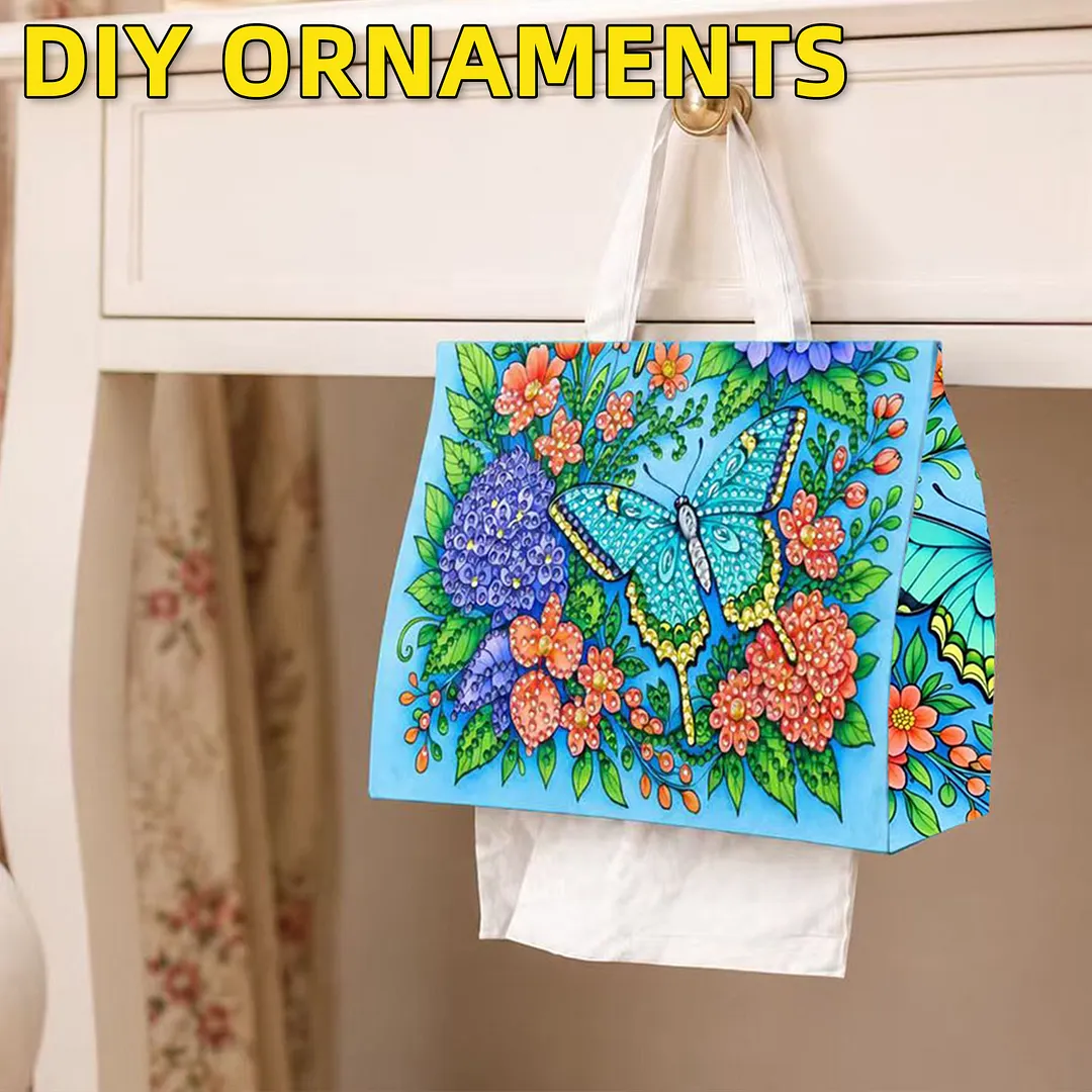 Diamond Tissue Organizer Exquisite Craftsmanship for Bathroom Bedroom Decor (Blue Butterfly)