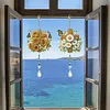 2 pi&egrave;ces de croix et fleurs DIY peinture acrylique en diamant carillon pour adultes peinture 5D en diamant attrape-soleil avec pendentif en cristal double face suspendu diamants peinture artistique cadeau cadeau pour la maison